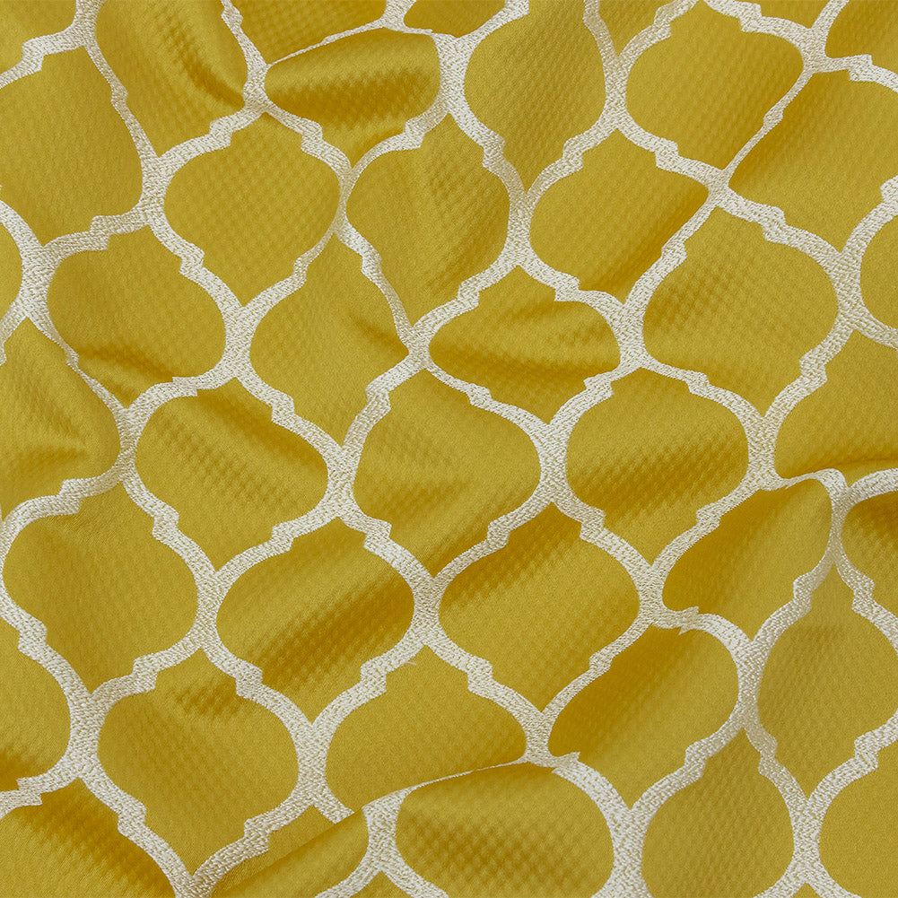 Satin-Faced Jacquard - Sunflower Moroccan Quatrefoil - British Imported - Joann Fabrics