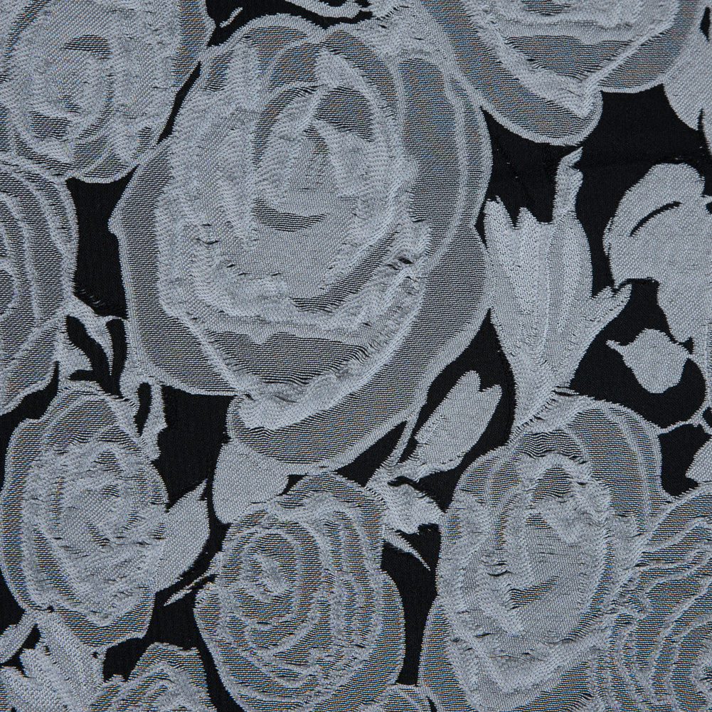 Black and Silver Rose Jacquard Panel - Joann Fabrics