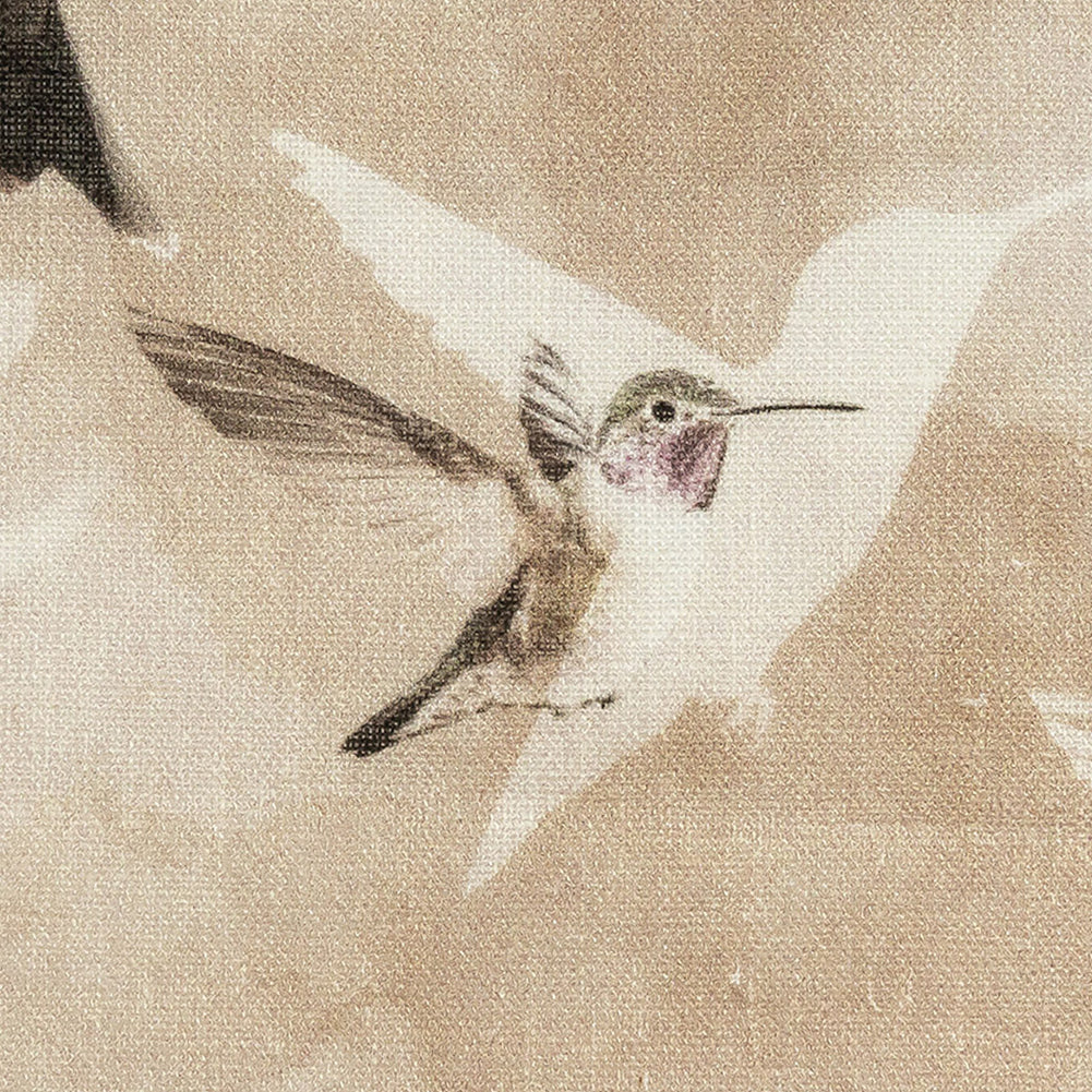 Humming Birds Printed Beige Linen Woven - Joann Fabrics
