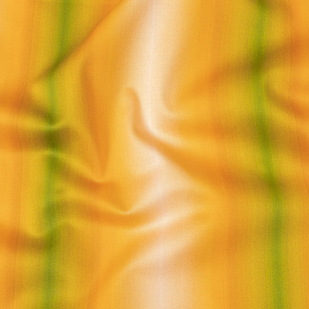 Stretch Cotton Sateen - Green and Yellow Gradient Stripes - Marmalade Parade Print - Mood Exclusive Citrus Collection - Joann Fabrics