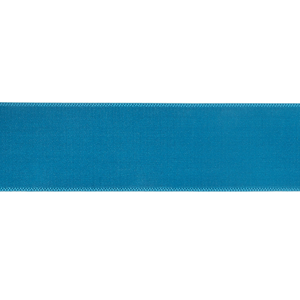 Peacock Blue Single Faced Satin Ribbon - 1