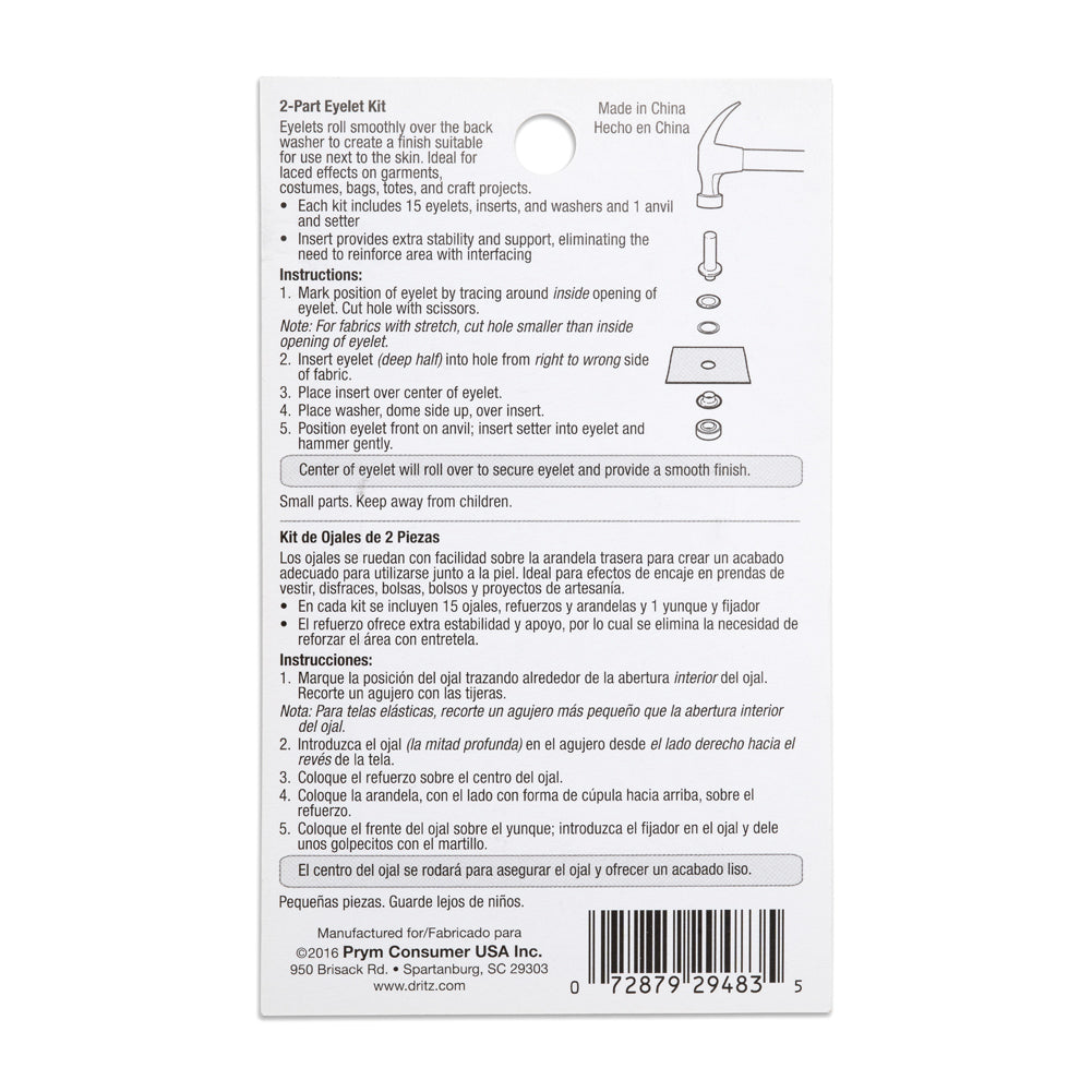 Dritz 2-Part Eyelet Kit - Matte Gold Size 0.25