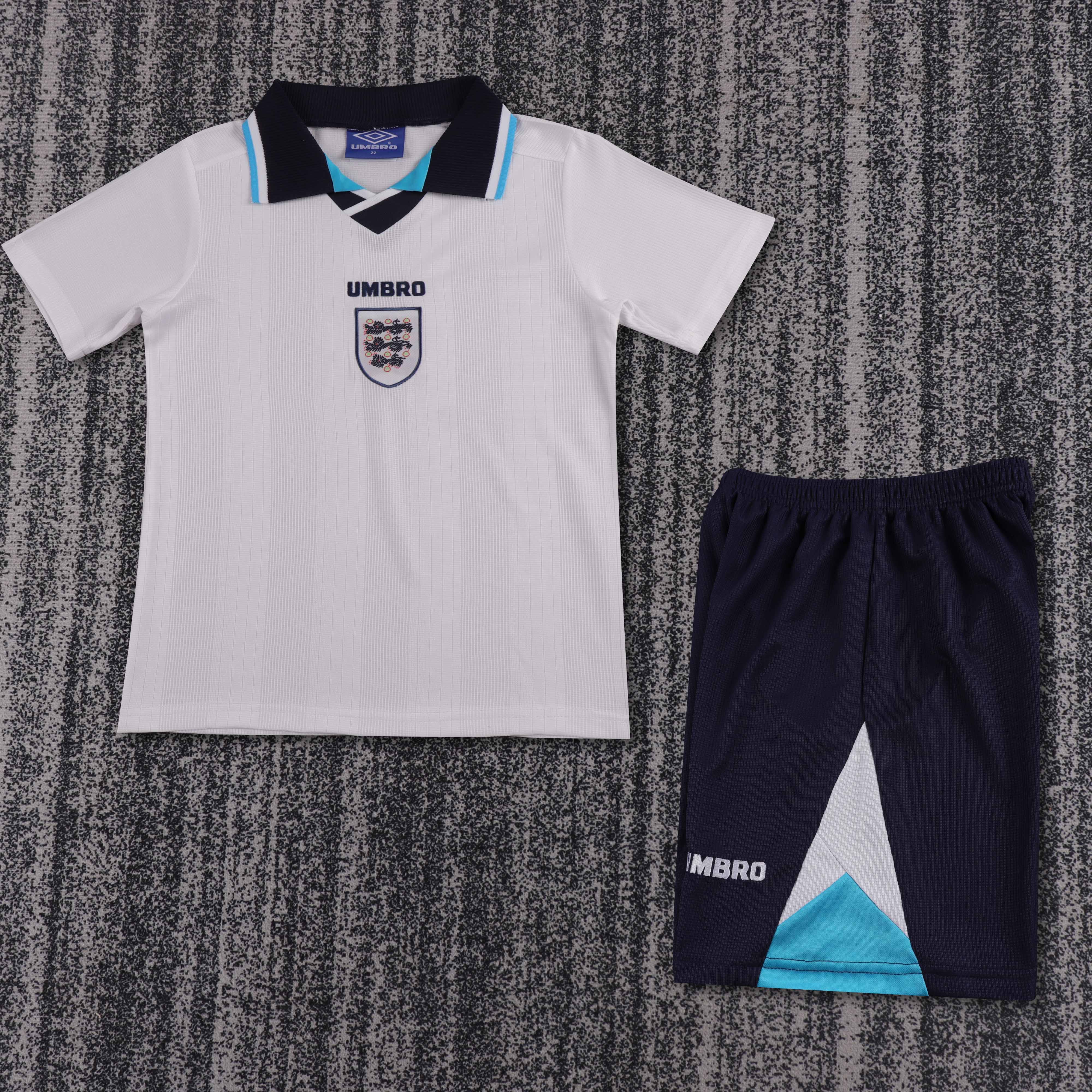 1996 Retro England Home Football Shirt 1:1 Thai Quality Kids Size