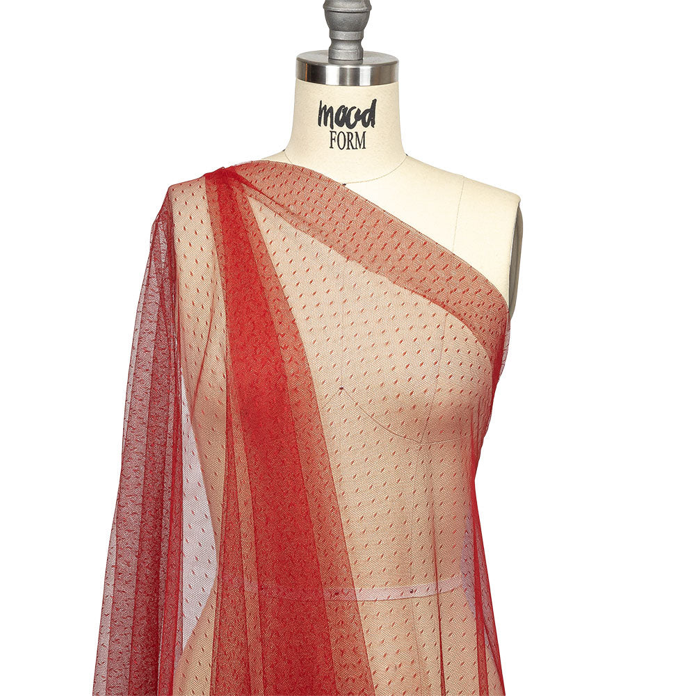 Point D'Esprit Tulle - Wine - Remi Collection - Joann Fabrics