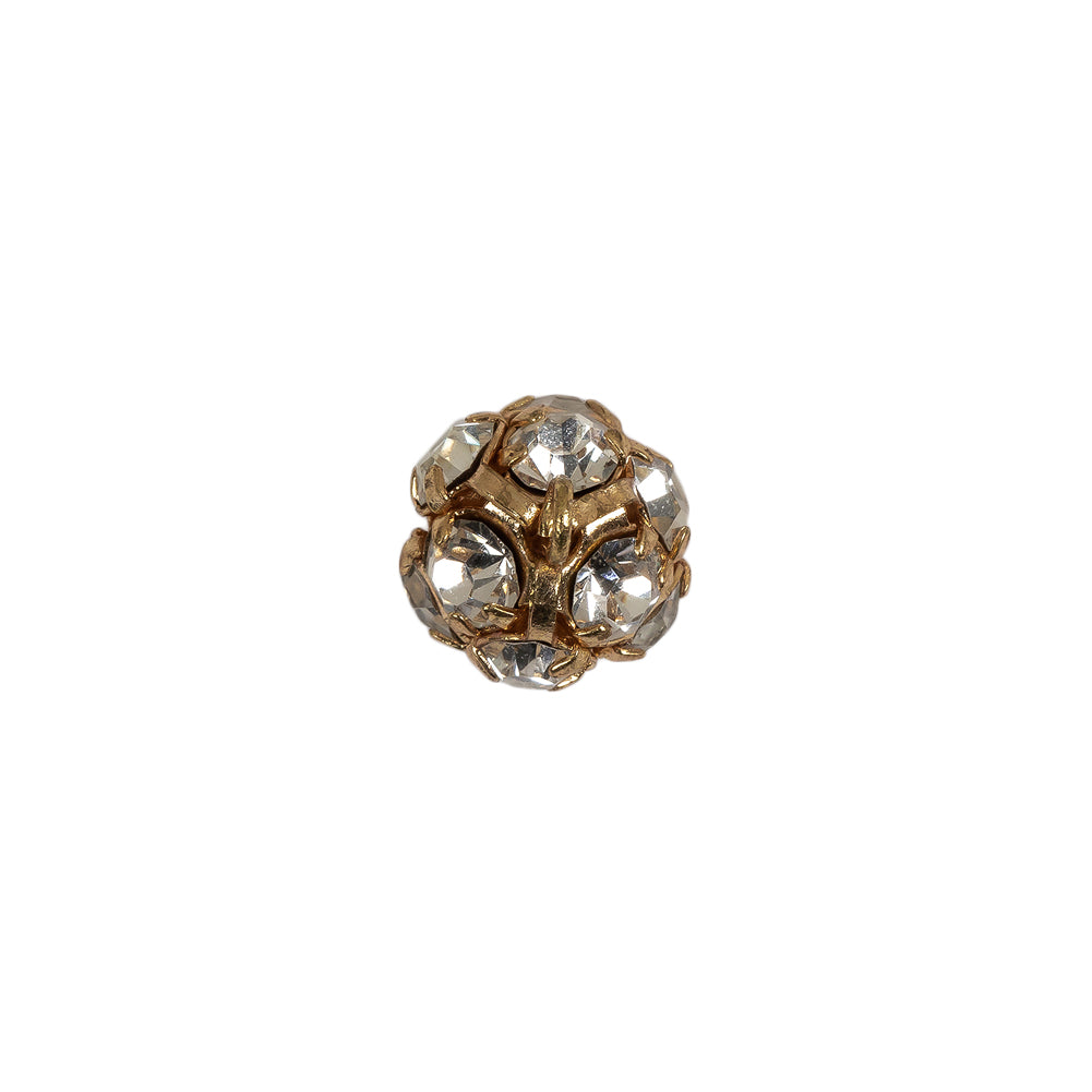 Vintage Crystal Rhinestones and Gold Metal Shank Back Ball Button - 17L/10.5mm - Joann Fabrics