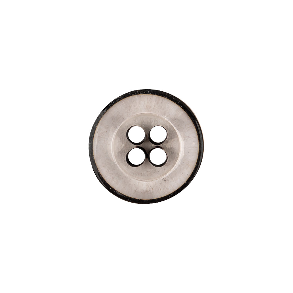 Italian Transparent and Black 4-Hole Tire Rimmed Jacket Button - 24L/15mm - Joann Fabrics