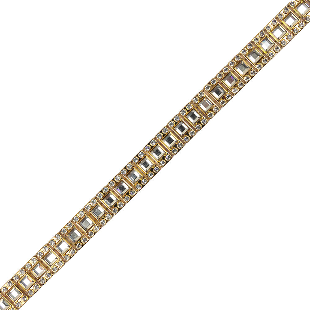 Vintage Crystal and Gold Rhinestone Trimming - 0.5625