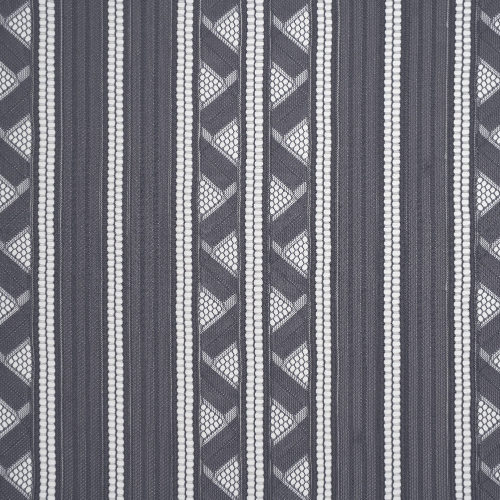 Corded Lace - Gray and Silver Geometric Stripes - Joann Fabrics