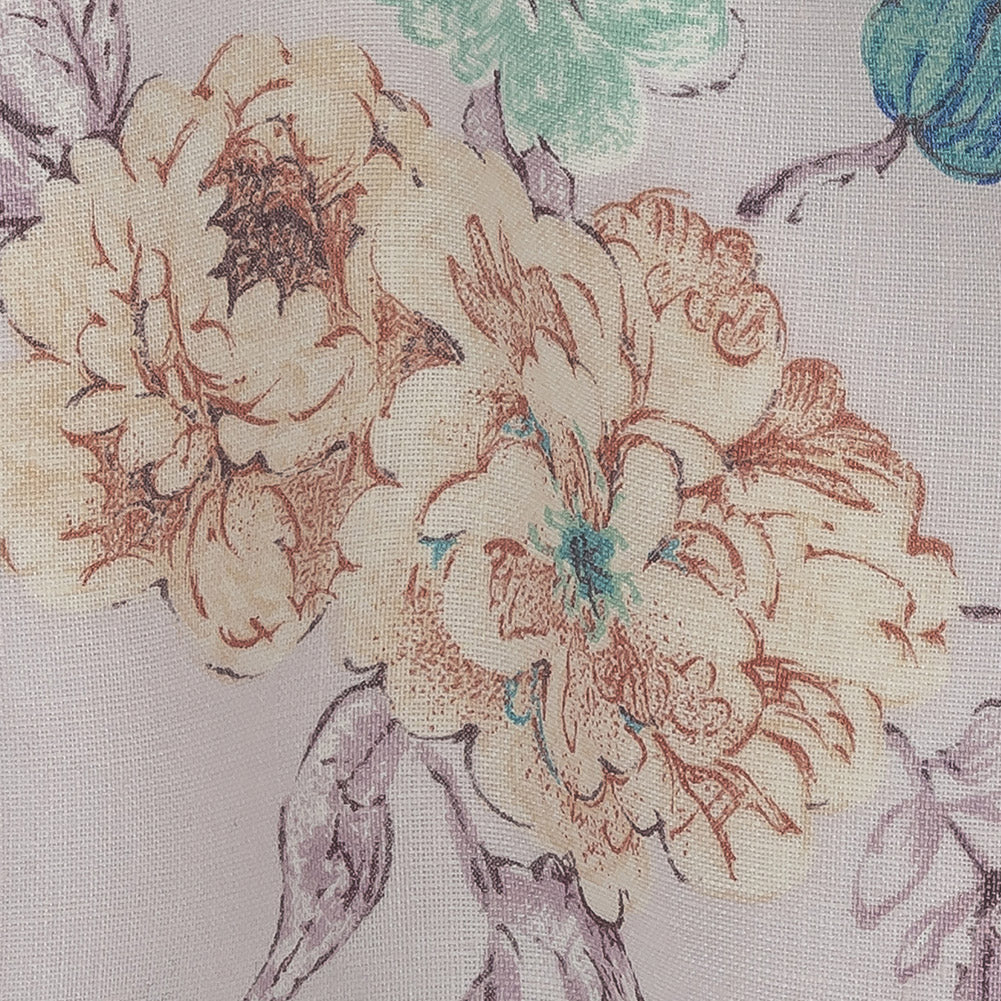 Lilac Floral Printed Linen Woven - Joann Fabrics