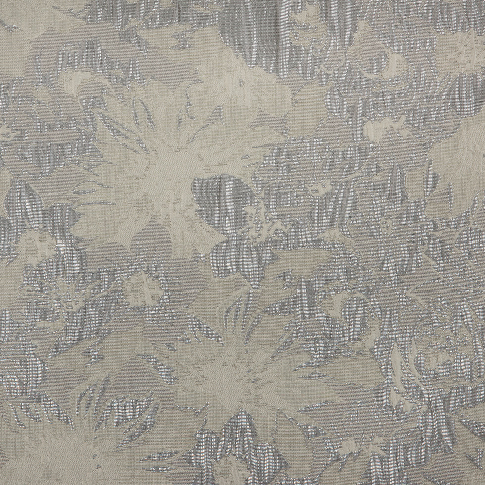 Metallic Silver/Ivory Floral Jacquard - Joann Fabrics