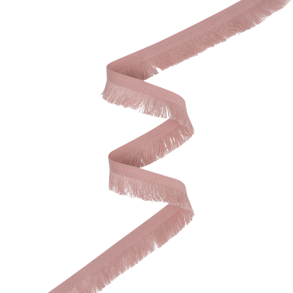 Cotton Grosgrain Ribbon with Fringe Made in Italy - 0.875