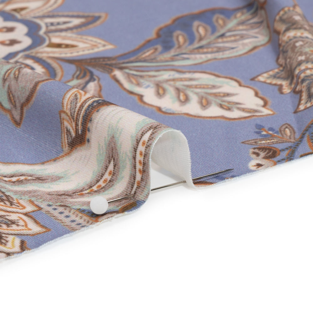 Famous Australian Designer Pink, Periwinkle and Mint Patchwork Paisley Stretch Polyester Jersey - Joann Fabrics