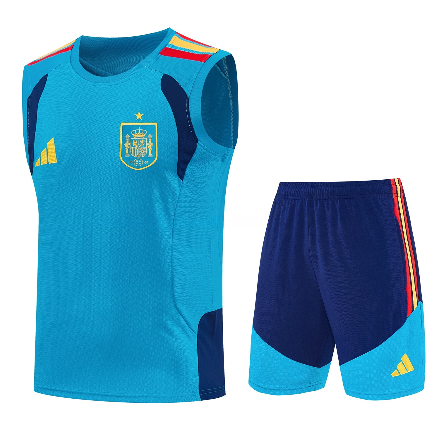 Spain 2026 Vest Training Set - Lake Blue Vest and Dark Blue Shorts - UnitedFutballJersey