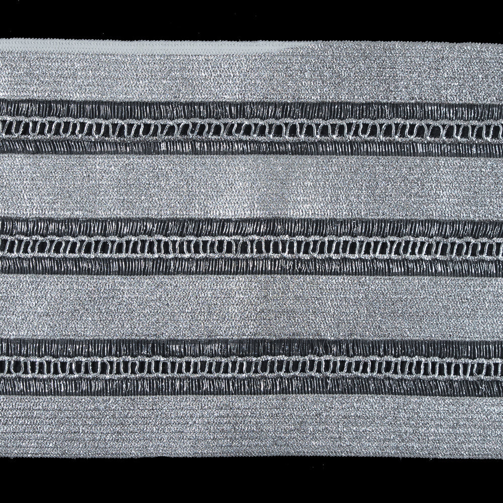 Foiled Silver Metallic Elastic Trim - 3.5