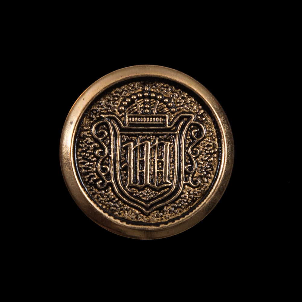 Gold Aluminum Crest Shank Back Button - 36L/23mm - Joann Fabrics