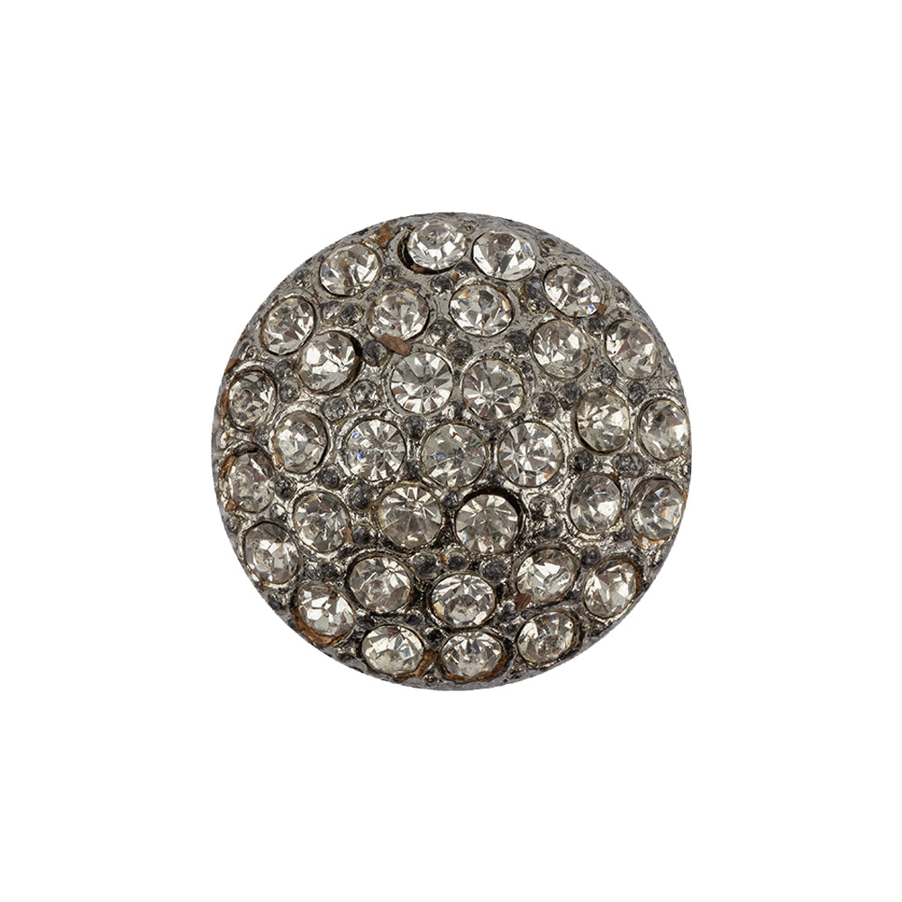 Italian Silver Cast Metal and Rhinestone Shank Back Button - 36L/23mm - Joann Fabrics