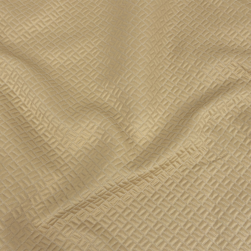 Polyester Jacquard - Gold Geometric Boxes - British Imported - Joann Fabrics