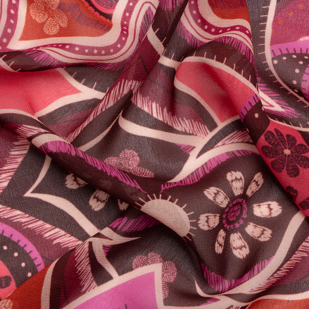 Mood Exclusive Fuchsia Floralscape Viscose Georgette - Joann Fabrics