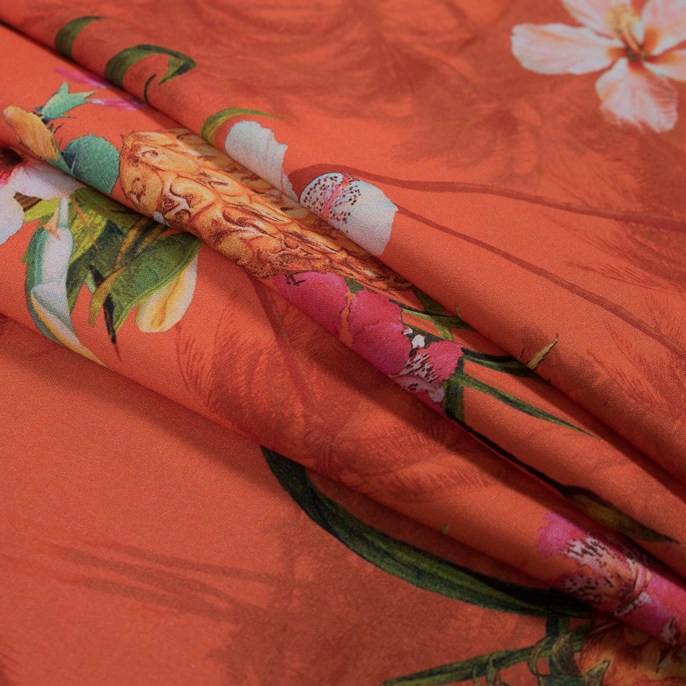 Orange Pineapple Printed Organic Viscose Batiste - Joann Fabrics