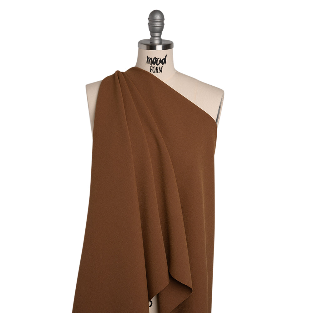 Stretch Polyester Crepe by Alex Perry - Cinnamon Brown - Designer Deadstock - Joann Fabrics