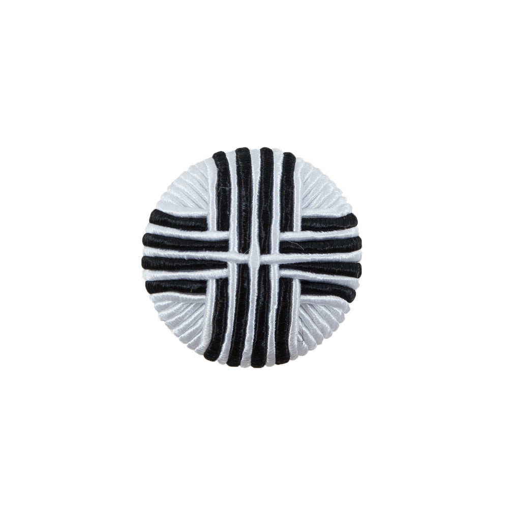 Black & White Fabric Covered Button with Fancy Face - 32L/20mm - Joann Fabrics