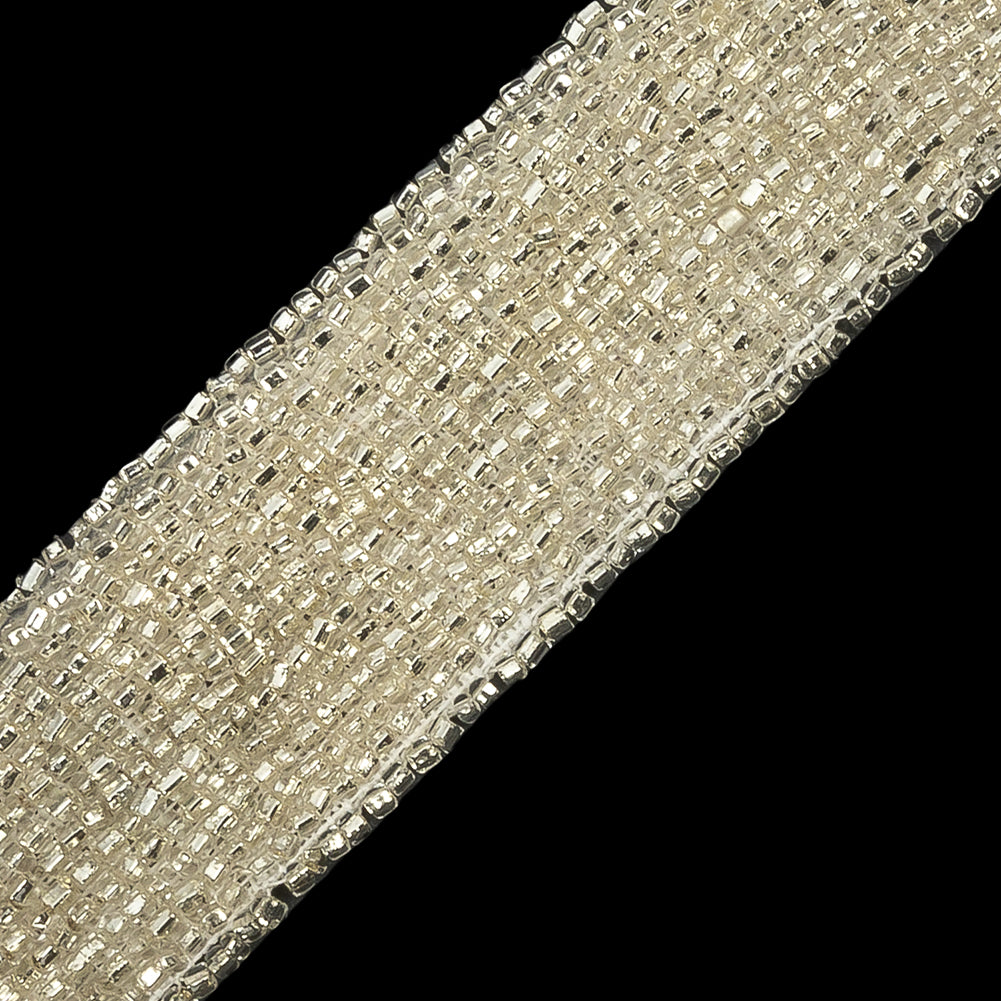 Vintage Silver 14-Row Glass Seed Beaded Trim - 1