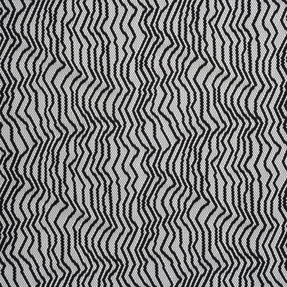 Nylon Raschel Mesh Lace - Black Erratic Zig Zags - Joann Fabrics