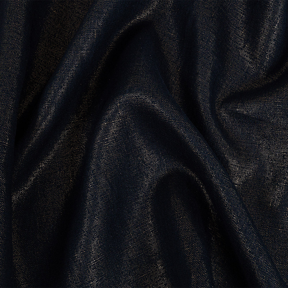 Medium Weight Linen Woven with Metallic Foiling - New Indigo and Gold - Bianca Collection - Joann Fabrics