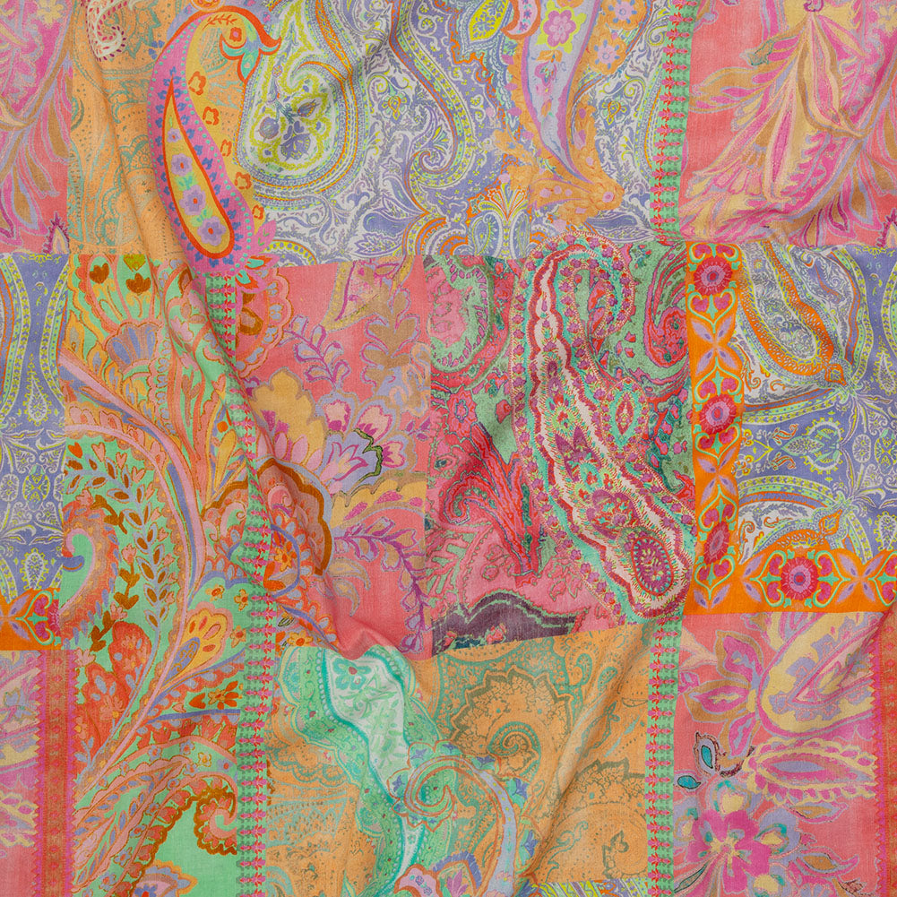 Cotton Voile - Pink Patchwork Paisley - Pastel Patina Print - Mood Exclusive Gisele Collection - Joann Fabrics