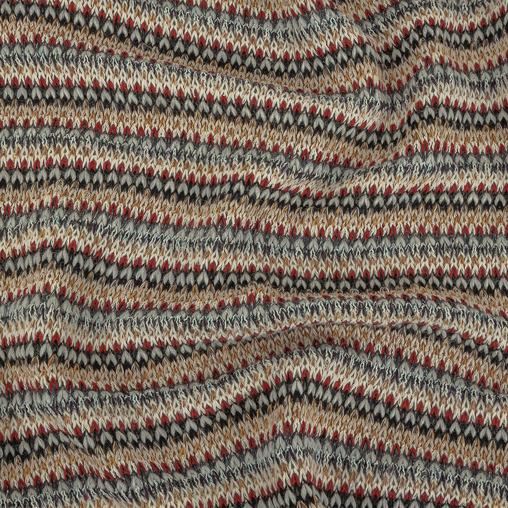 Italian White, Red and Saffron Striped Wool Sweater Knit - Joann Fabrics