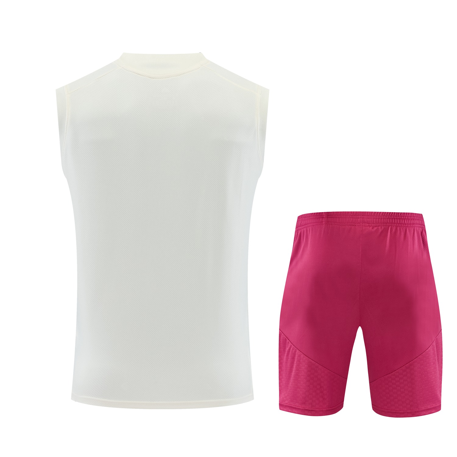 Real Madrid 26-27 Vest Training Set - Cream Vest and Rose Red Shorts - UnitedFutballJersey