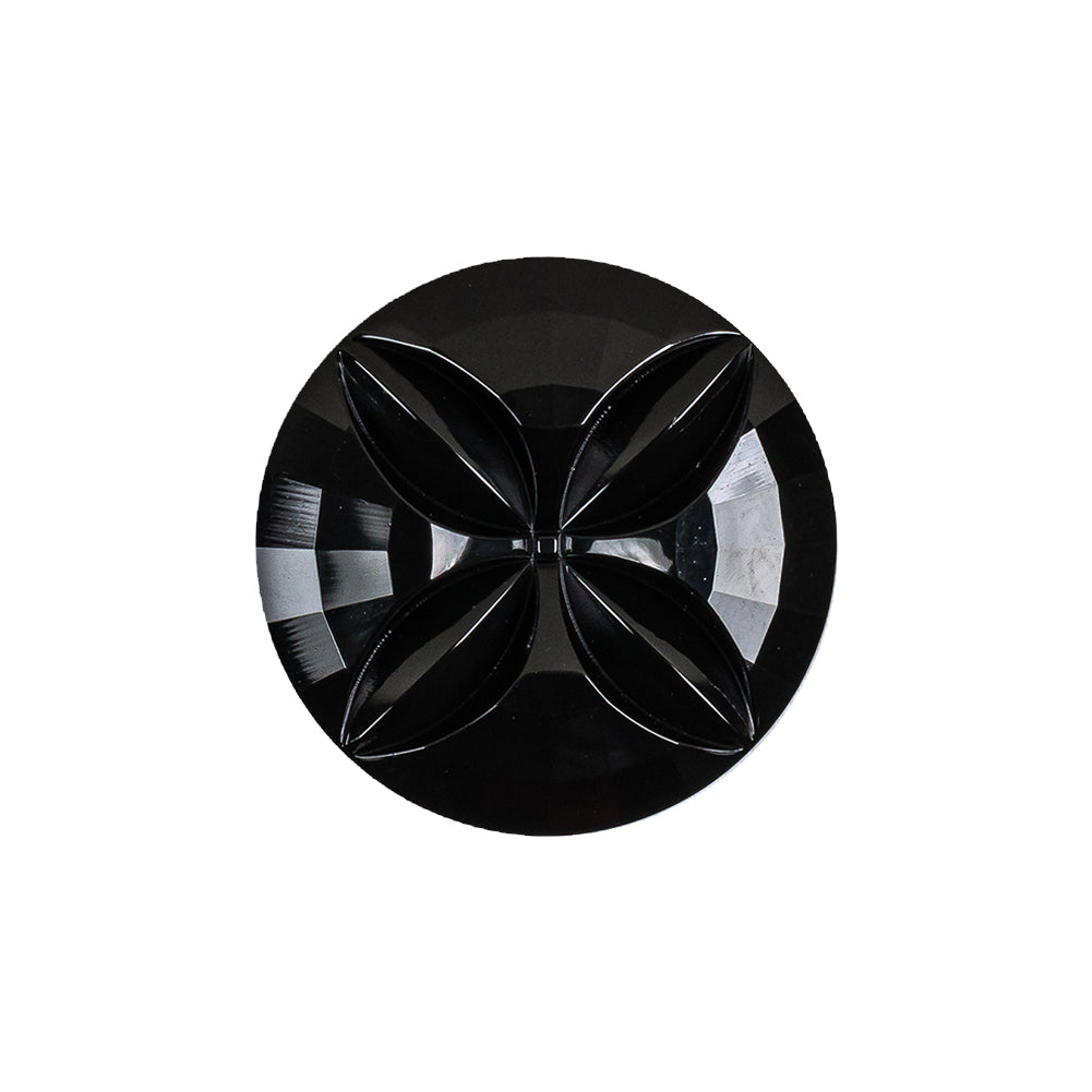 Italian Black Floral Etched Shank Back Button - 36L/23mm - Joann Fabrics