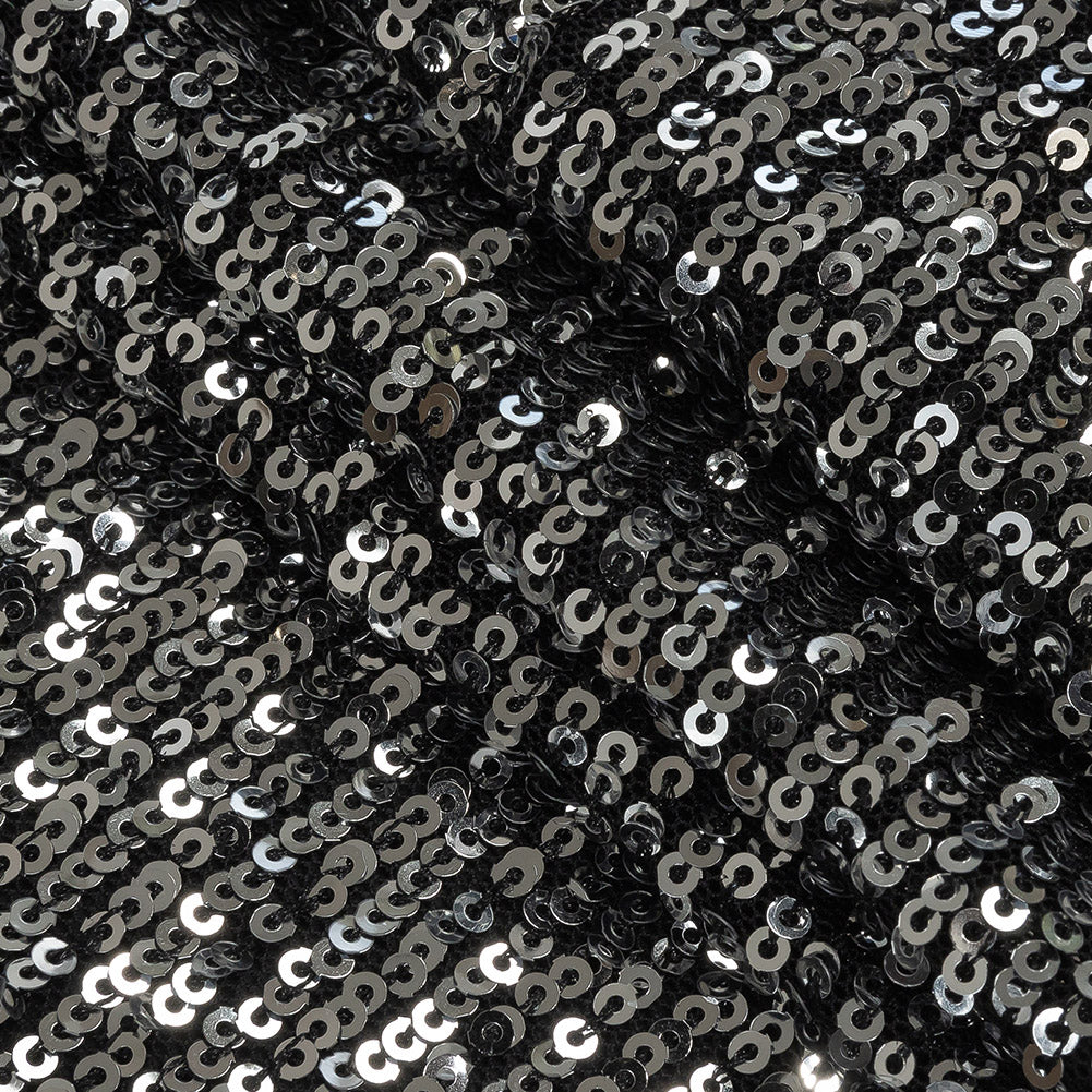Flavio Black and Silver Stretch Sequins - Joann Fabrics