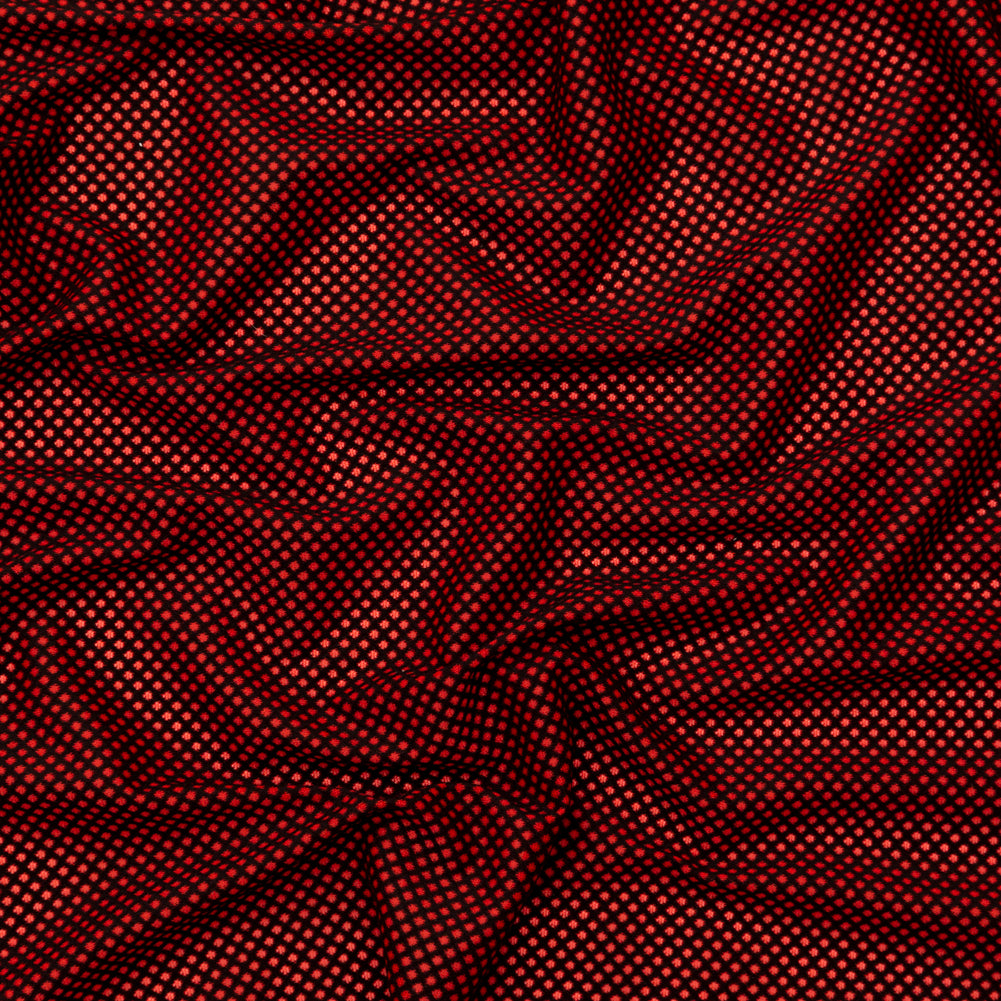 Grenadine and Black Diamond Flocked Crepe - Joann Fabrics