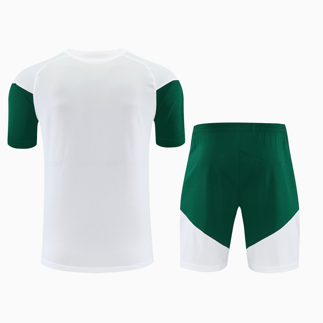 Italy 2026 Short-Sleeve Training Set - White With Green Accents Top & Green With White Pants - UnitedFutballJersey