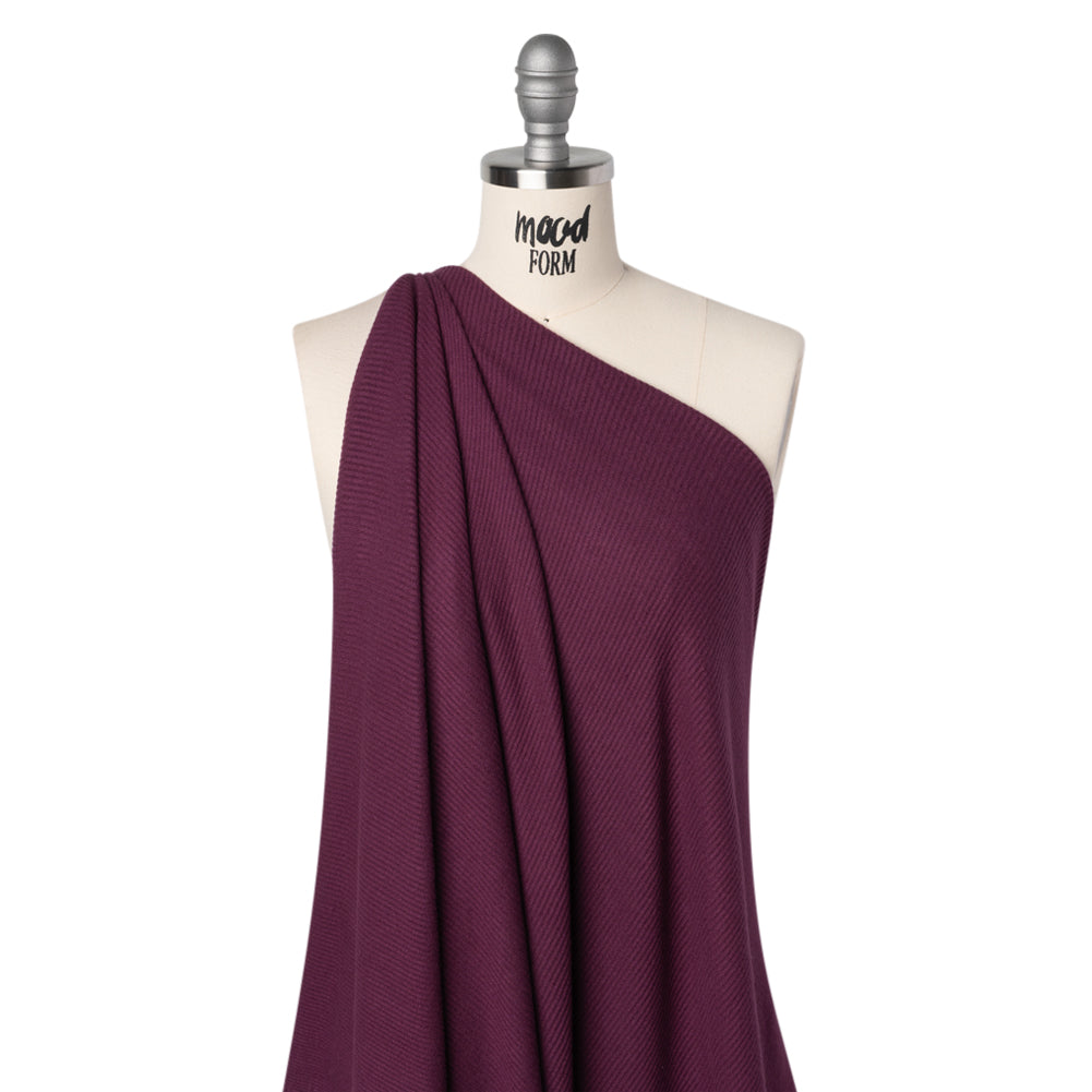 Brushed Cozy Stretch Viscose 2x2 Rib Knit - Plum - Deadstock - Joann Fabrics