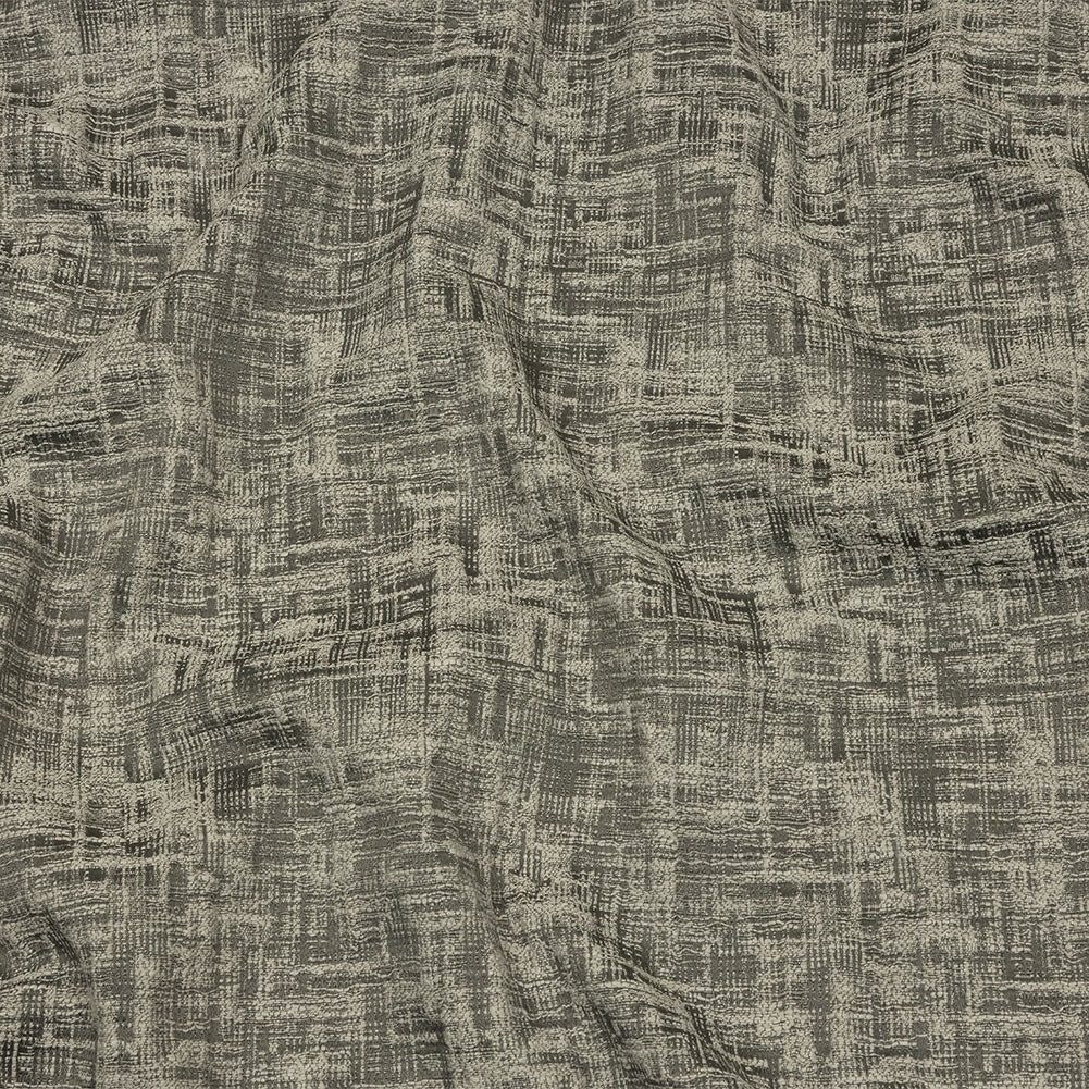 Cotton and Recycled Polyester Drapery Jacquard - Graphite Crosshatched Lines - British Imported - Joann Fabrics