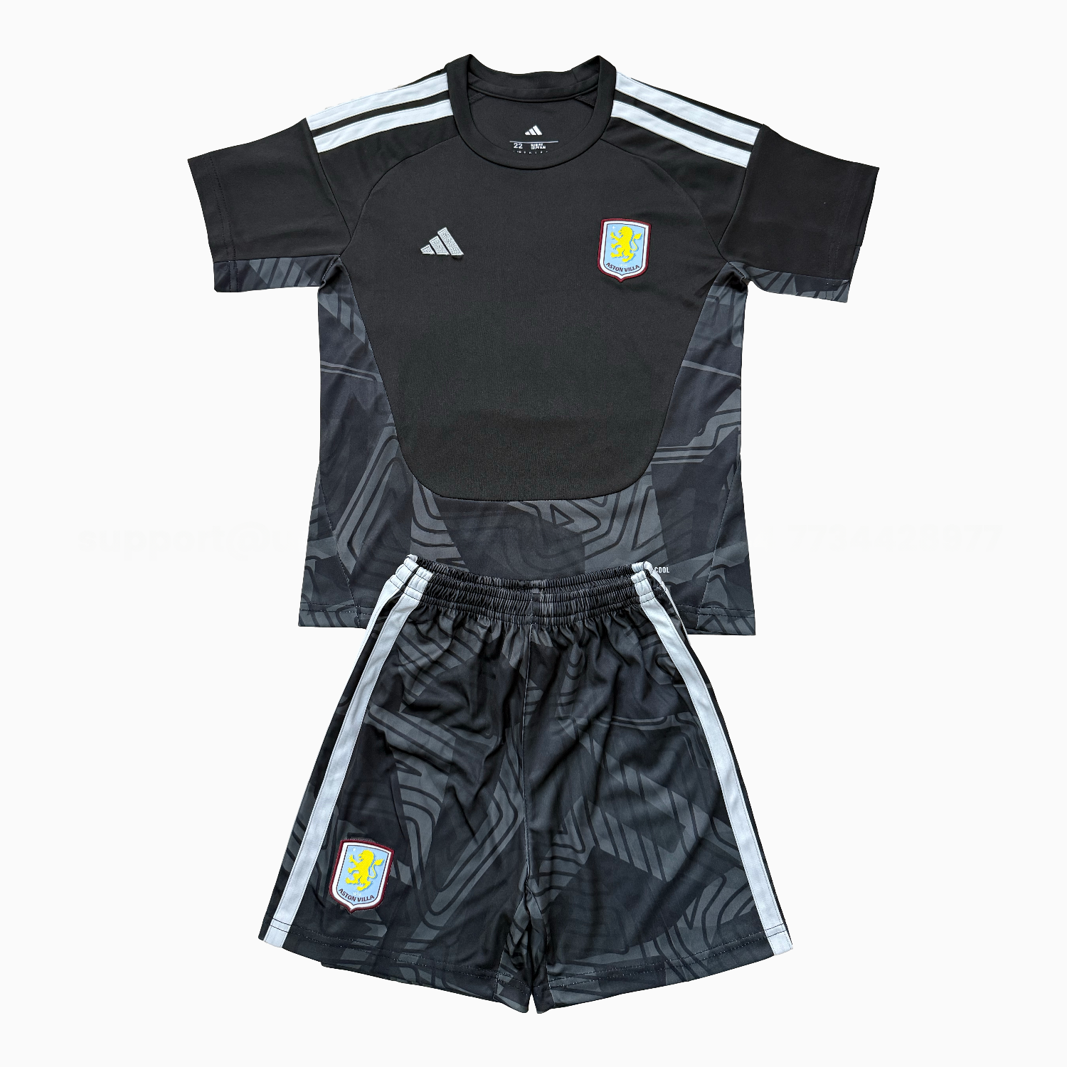 Aston Villa 26-27 Black Goalkeeper Men's Adult Jersey Set - Fans Version - UnitedFutballJersey