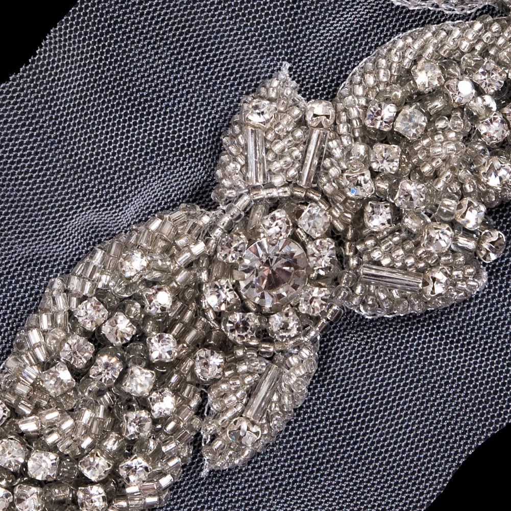 Silver Fancy Rhinestone Trim - 1.25
