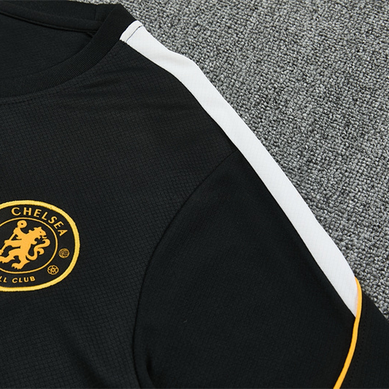 C.H.E.L.S.E.A 26-27 Kids Short-Sleeve Training Set - Black Top & Black Shorts - UnitedFutballJersey