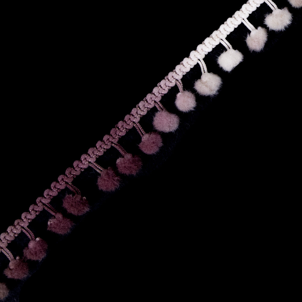 Mauve Ombre Pom Pom Trim - 0.375