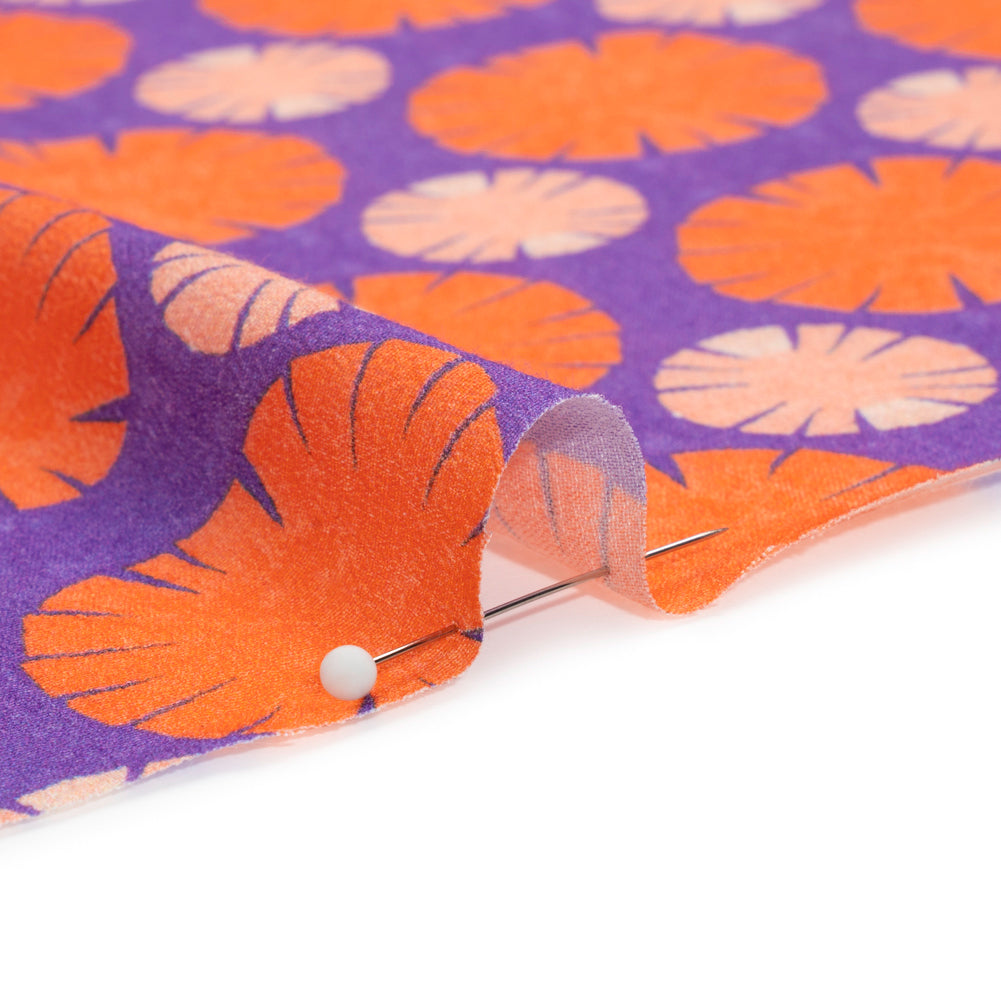 Sustainable Viscose Crepe Print - Purple, Red and Coral Floral Polka Dots - Mood Exclusive Sunshine Grounds - Joann Fabrics