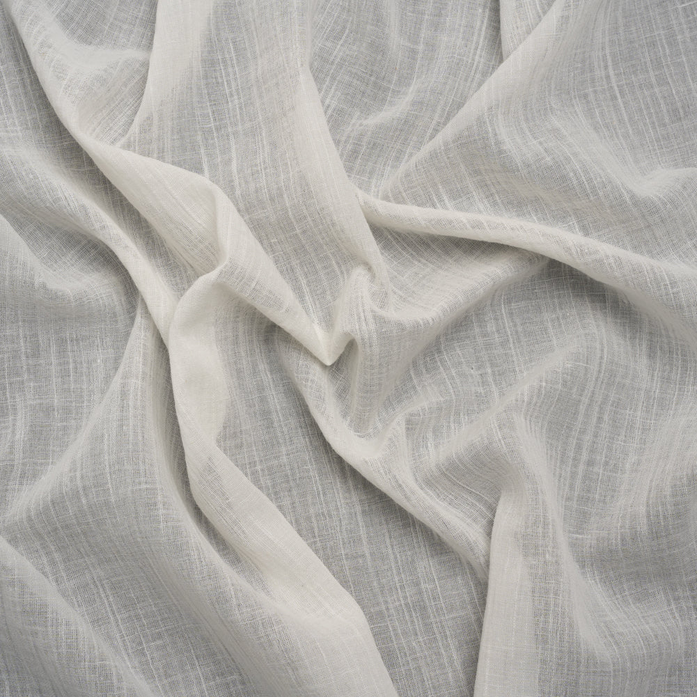 Famous Australian Designer White Crinkled Cotton and Linen Gauze - Joann Fabrics