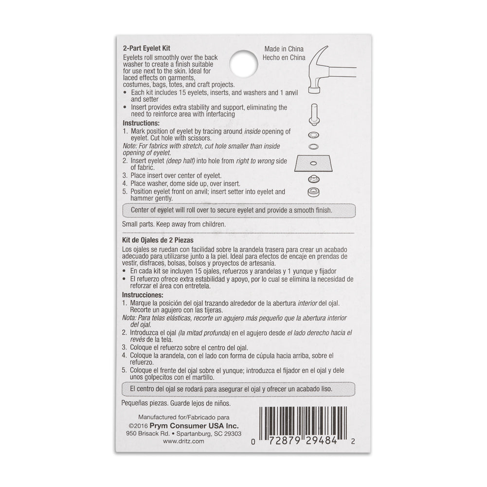 Dritz 2-Part Eyelet Kit - Gunmetal Size 0.25