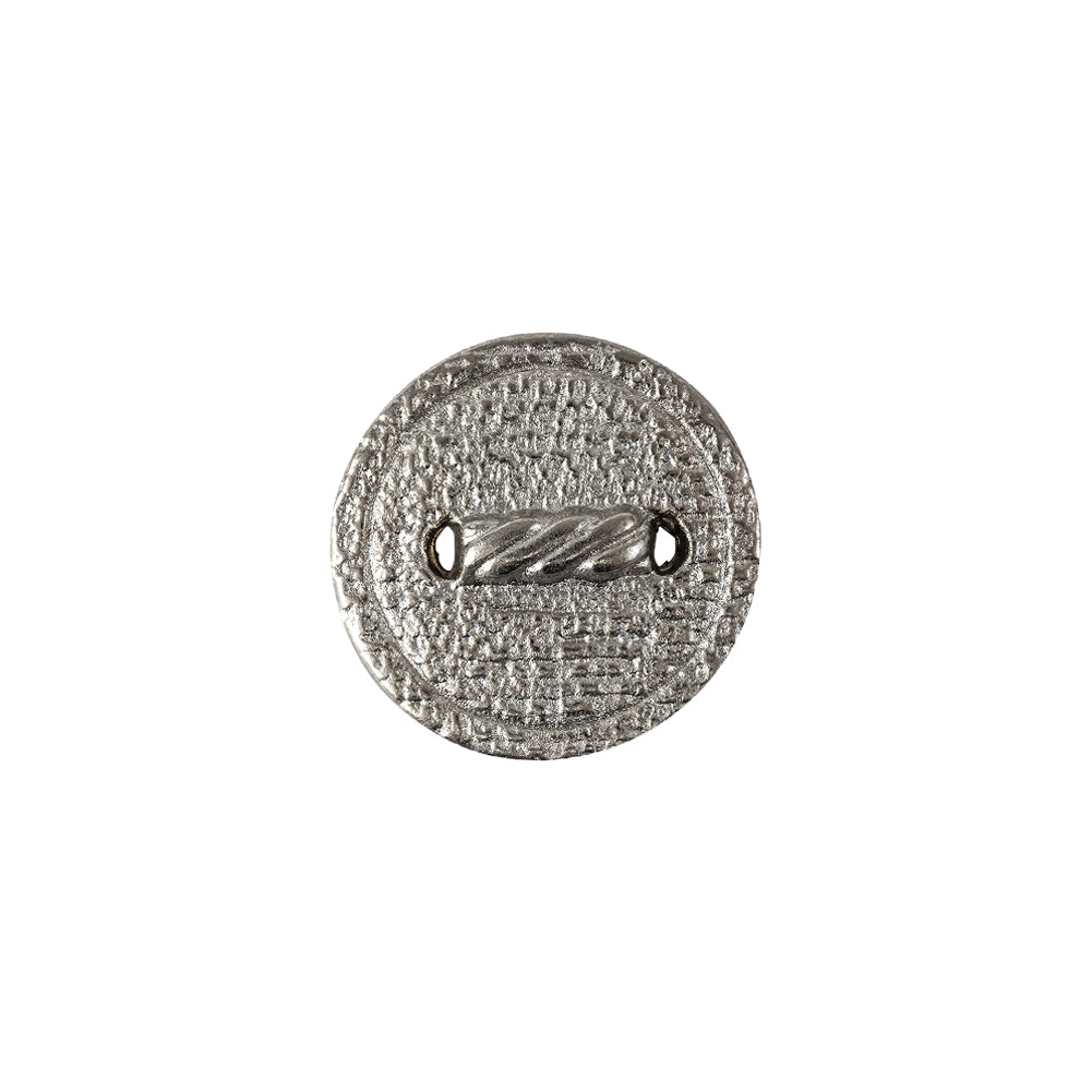 Italian Silver Faux Rope Textured Shank Back Metal Button - 24L/15mm - Joann Fabrics