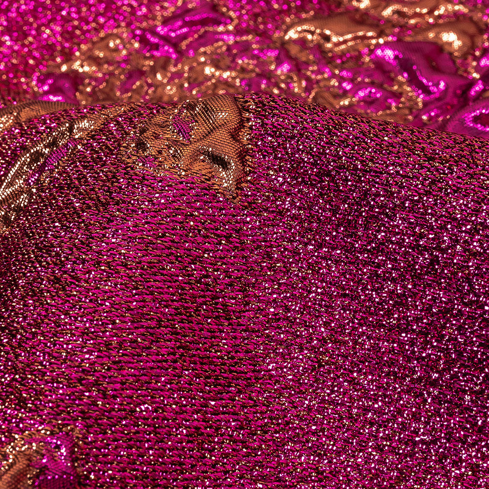Metallic Fuchsia and Gold Floral Luxury Brocade - Joann Fabrics