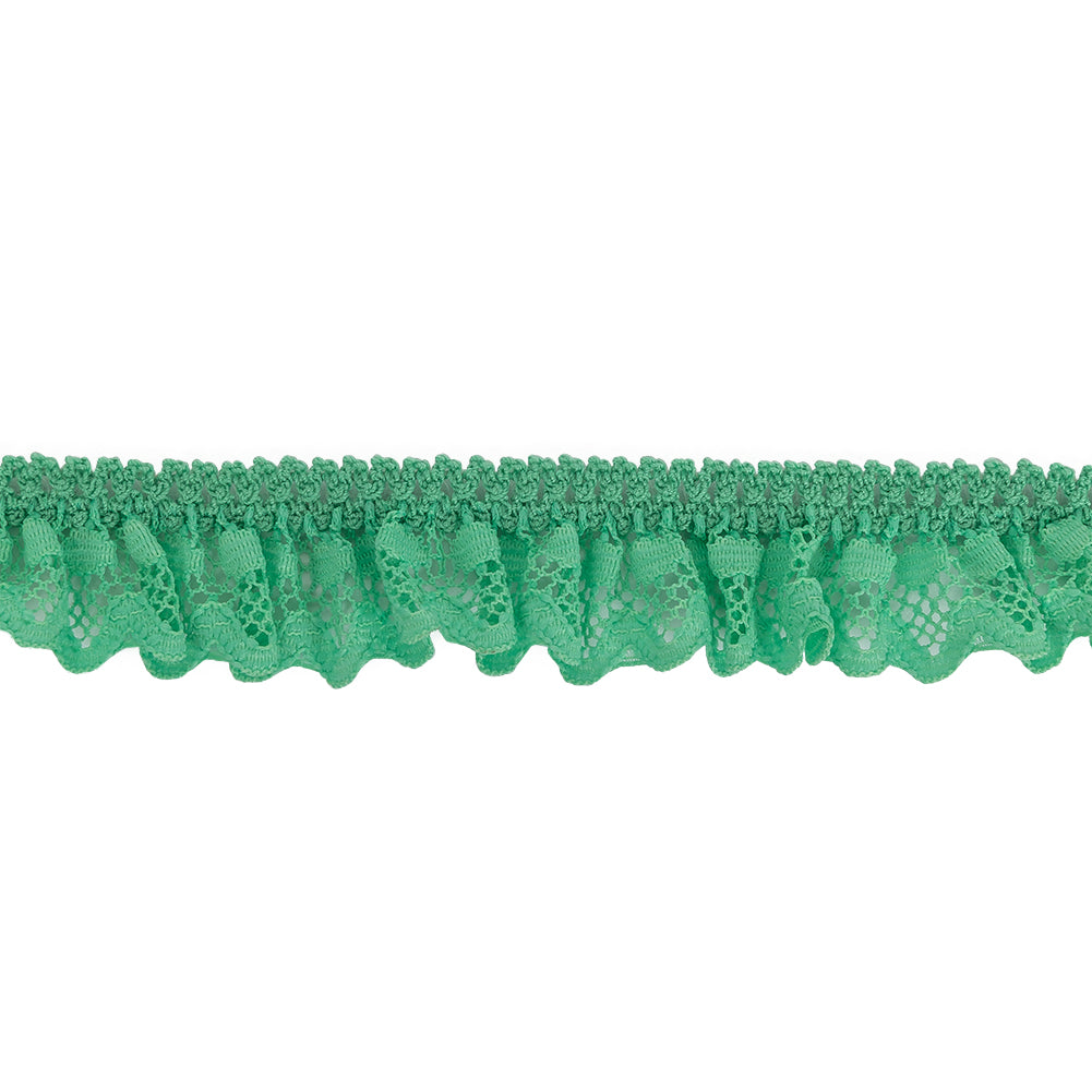 Spearmint Ruffled Stretch Lace Trimming - 1