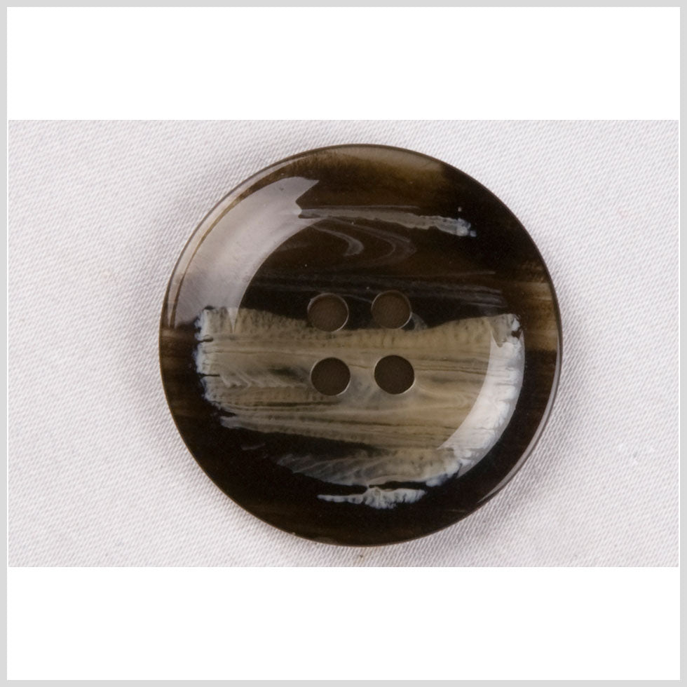 Plastic 4-Hole Button - 44L/28mm - Coffee Brown and Cream Striations - Joann Fabrics