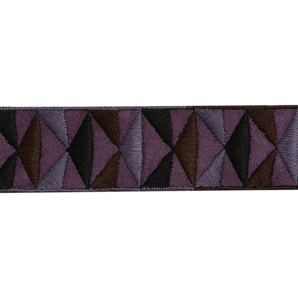Embroidered Faux Suede Ribbon - 1.25