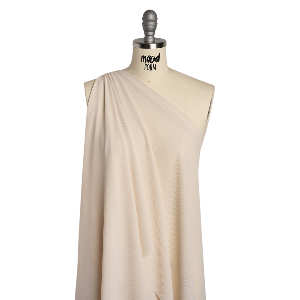 Puckered Lightweight Polyester Crepe - Light Beige - Designer Deadstock - Joann Fabrics